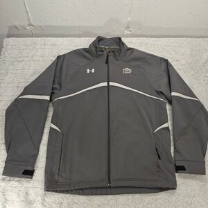 Coors Light Mens L Jacket Under Armour Gray Zip Up Fleece Lined Softshell‎ Beer